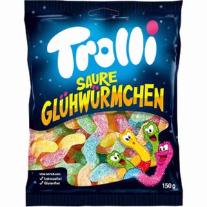 Trolli saure Glühwürmchen gezuckertes und saures Fruchtgummi 150g