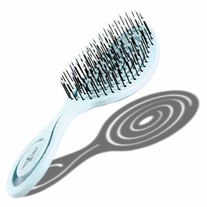 Chiara Ambra Bio Haarbürste ohne Ziepen, Entwirrbürste geeignet für Locken&lange Haare von Damen, Herren & Kinder, Kopfhaut Massagebürste, Nachhaltige Lockenbürste–Hellblau