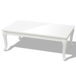 konferenčný stolík vidaXL 115 × 65 × 42 cm vysoký lesk biely