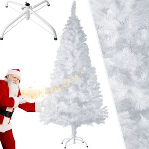 Umelý vianočný stromček s bielym kovovým stojanom - 180 cm