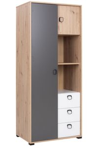 Kleiderschrank KEVIN 02 Schrank 80x190x50 cm Schrank 2 Türen 3 Schubladen Jugendzimmer