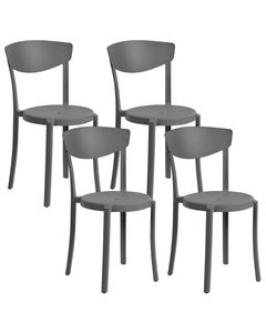 BELIANI Esszimmerstuhl 4er Set Dunkelgrau Kunststoff Matt Modern Minimalistisch Esszimmer Wohnküche Flur Diele Indoor Outdoor