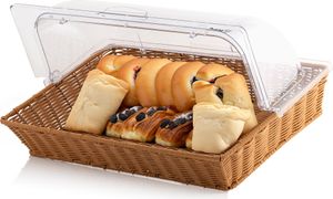 Mahlzeit rattanowy koszyk na pieczywo z pokrywą, 53,5 x 33 x 25 cm, pleciony koszyk na pieczywo i owoce