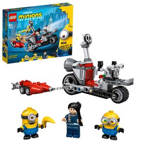 LEGO 75549 Minions Unaufhaltsame Motorrad-Jagd, Spielzeug für Kinder ab 6 Jahre mit Figuren: Bob und Stuart
