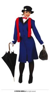 FIESTAS GUIRCA Klassisches Poppins Babysitter-Kostüm für eine Frau