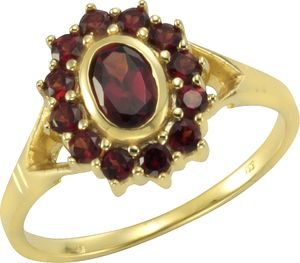 F Ring 333/- Gelbgold mit Granat F Ring 333/- Gelbgold mit Granat