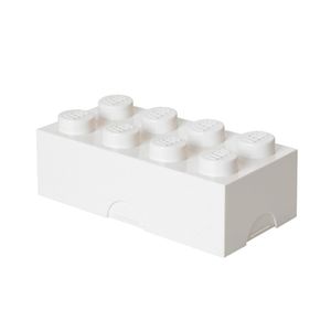 LEGO Vesperbox Lunchbox Box 8er, 20x10x8 cm, stapelbar, Farbe:weiß