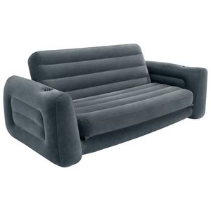 INTEX Aufblasbares Sofa Ausziehbar 203x231x66 cm Dunkelgrau