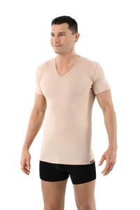 Herren Unterhemd unsichtbar 100% Baumwolle kurzarm V-Ausschnitt