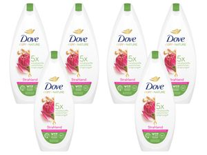 Dove Care by Nature Duschgel Strahlend mit Lotusblütenextrakt & Reiswasser | 6x 225ml Showergel Duschbad | mit 5x Inhaltsstoffe natürlichen Ursprungs für strahlend schön gepflegte Haut