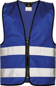 Korntex KWRX | Kinder Safety Vest for Kids with Zipper EN1150 - Farbe: Royal Blue - Größe: S (7-12 Years)