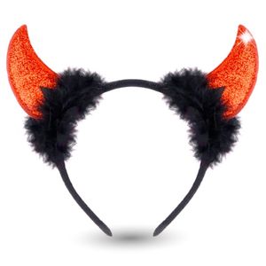 Kostümheld® Teufelsohren Kopfbedeckung Teufelshörner Teufel Accessoire zu Kostüm Damen & Kinder an Fasching & Karneval & Halloween