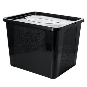 Aufbewahrungsbox Mit Deckel Kunststoffbehälter Container 40x33x30 Cm 30 L Schwarz