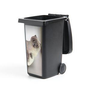 MuchoWow® Mülltonnenaufkleber Katze - Tier - Wohnzimmer 44x98 cm - Containeraufkleber - Aufkleber - Mülltonnen-Aufkleber