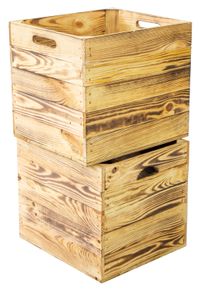 2er set Holzkiste geflammt passend für Kallax und Expeditregale