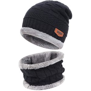 Wintermütze, Beanie Mütze, Schalmütze, Warme Strickmütze, mit Fleece Outdoor Winter warme Mütze Schal Set für Damen und Herren