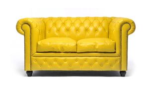 Chesterfield Sofa Original Leder   2 + 3  Sitzer  Gelb