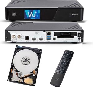 Vu+ Uno 4K SE 1x DVB-S2 FBC Sat Receiver Twin Tuner PVR Ready Linux Satellitenreceiver UHD TV Receiver mit 1 TB HDD Festplatte
