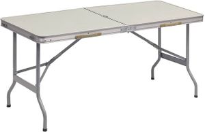 WOLTU Kempingový stôl skladací Hliníkový skladací stôl pre 6 osôb 150x60x69,5cm(DxŠxV), skladací stôl Skladací Farba: sivá