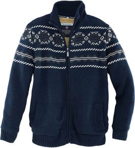 River Creek Herren Strick-Cardigan mit Stehkragen - Strickjacke mit Reißverschluss in Dunkelblau Größe XL