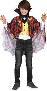 Dětský kostým upíra na Halloween červeno-žluto-černý