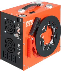 VEVOR PCP-Luftkompressor, 4500 PSI/30 MPa tragbarer PCP-Luftgewehrkompressor – Eingebautes Wasser- und Lüfterkühlsystem, Auto-Stopp DC12 V/AC230 V Paintball-Tankkompressor für Luftgewehr, Tauchflasche