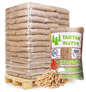 Paleta pelletu Olczyk 65 worków 975 kg certyfikowanego paliwa drzewnego