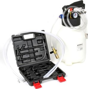 Wiltec Getriebeöl Einfüllgerät 6 L mit Druckluftpumpe inkl. 13 ATF Adapter u.a. für moderne Getriebe, Ölwechsel Gerät, Getriebeölwechsel Befüllgerät