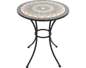 Gatententisch Garden Place Rosie Mosaiktisch rund D 60 x H 70 cm Metall schwarz