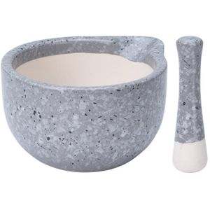 Excellent Houseware Mörser Gewürzmörser aus Keramik 10,5 cm mit Stößel