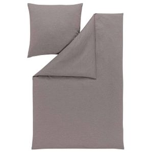 Estella Atelier - Mako-Interlock-Jersey Bettwäsche-Garnitur TAKOMA Farbe taupe Größe 155x220 + 80x80 cm