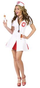 Damen Kostüm Say Ahhh! Krankenschwester mit Spritzen, Größe:S/M