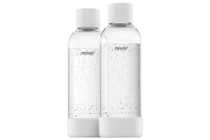 Mysoda Wasserflaschen aus erneuerbarem Biokomposit - weiß, 2 x 1 Liter