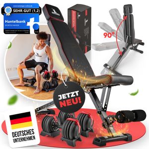 SPORTSCHMIEDE Hantelbank Klappbar Verstellbar, Multifunktions Trainingsbank Schrägbank, Sportgerät für zu Hause, Bench, Fitnessbank