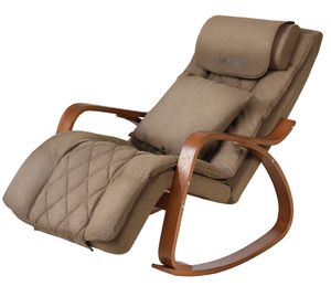Asukale Massagesessel Elektrisch Relaxsessel Schaukelstuhl mit Wärmefunktion, Fußstütze 5-Fach Verstellbarer, Braun