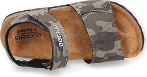 Dockers by Gerli Jungs Riemchensandale Sandale in Camouflage, Farbe:Grün (Camouflage /Grün), Größe:EUR 25