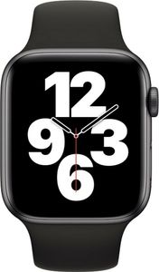 Apple Watch SE (GPS), 44 mm hliníkový športový remienok vo vesmírne sivej a čiernej farbe