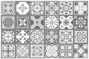 bodenaufkleber Purbeck 15 x 15 cm PVC grau 24 Stück