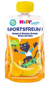 HiPP Kinder Sportsfreund Mango in Banane-Orange-Birne mit Reis ab 1 Jahr, DE-ÖKO-037 - VE 120g