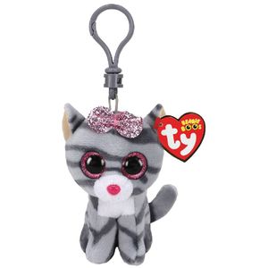 Wspaniały Kiki – szary kotek mini brelok TY Beanie Boos o wysokości 8,5 cm! Idealny towarzysz do kluczy, plecaka czy jako przytulanka. Uroczy design dla każdego!
