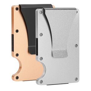 ATOMSTACK 2-teiliges Set Aluminium Kartenhalter mit Geldklammer, Kreditkartenetui, RFID und NFC Blocking, Geeignet für Graviermaschinen zur Personalisierung--Gold+Silber Smallwalleteinsatz