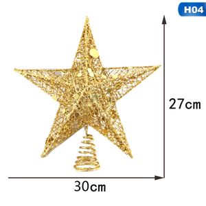 Christbaumspitze Stern Metall Glitter 30*25cm Glitzer Weihnachtsbaum Spitze, Farbe:Gold