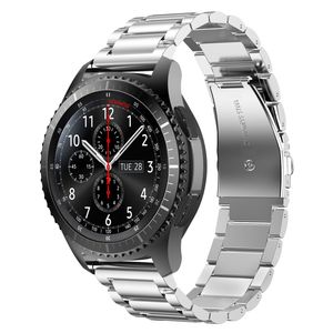 Cadorabo Náramek z nerezové oceli 22 mm pro Samsung Galaxy Gear S3 / Gear 2 ve stříbrné barvě - náhradní náramek Huawei Watch GT/Watch 2 Pro/Ticwatch Pro/Pepple Time/Amazfit Pace UVM. Kovový