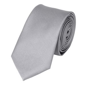 Fabio Farini - Krawatte - einfarbige Herren Schlips - Unicolor Krawatte in 6cm oder 8cm Breite Schmal (6cm), Silber perfekt als Geschenk