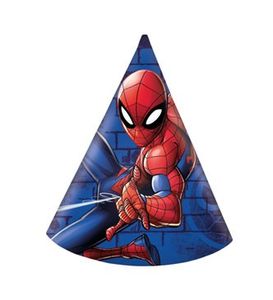 Spiderman-Partyhüte 6 Stück blau-rot
