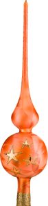 Weihnachtsbaumspitze Groß 35cm in Ice Orange Goldener Stern