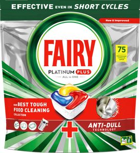 Fairy Platinum Plus All In One Anti-Schleier Spülmaschinentabs, Zitrone, 75 Tabs