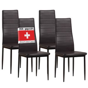 Albatros Stoličky do jedálne MILANO Set of 4, Brown - Čalúnené stoličky s poťahom z imitácie kože, Moderný štýlový dizajn pri jedálenskom stole - Kuchynské stoličky alebo stoličky do jedálne s vysokou nosnosťou: 110 kg
