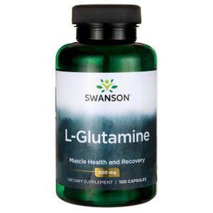Swanson L-Glutamin Aminosäuren 500mg 100 Kapseln - Muskelaufbau Sporternährung