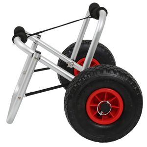 Yakimz vozík na kajak hliníkový vozík na čln skladací prepravný vozík polyuretánové pneumatiky strieborná 80 kg 66 x 26 x 41 cm